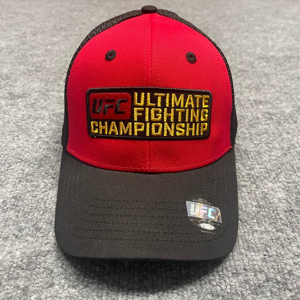 UFC Hat Cap Mens Red Black Ultimate Fighting Championship Trucker Snapback Mesh